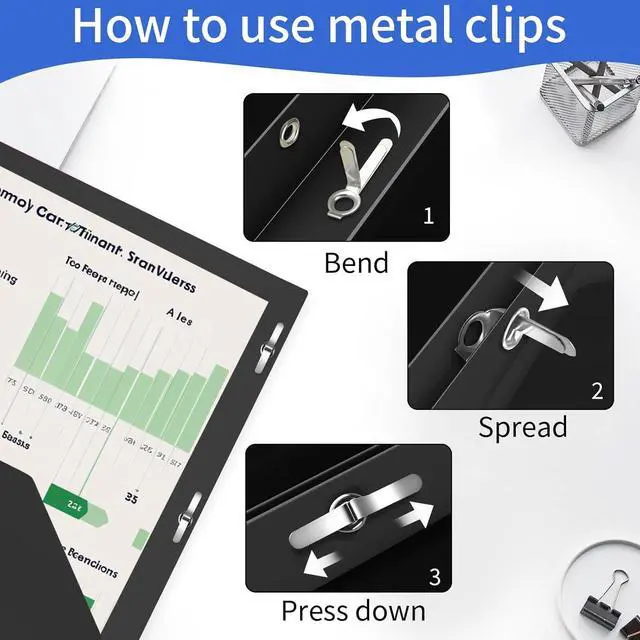 Alt view image 4 of 6 - Black Heavy Duty Plastic Folders with 2 Pockets and 3 Prongs (6 Pack) Fit Letter Size Paper Business Card Slot Assorted Colors for School Office and Home