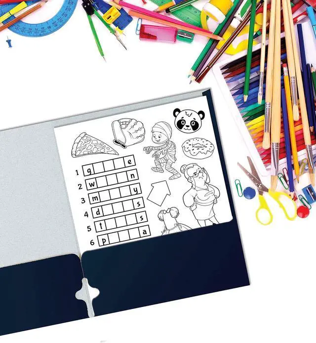 Alt view image 6 of 6 - Two Pocket Portfolio Folders 50-Pack Navy Blue Letter Size Paper Folders 50 Pieces Dark Blue