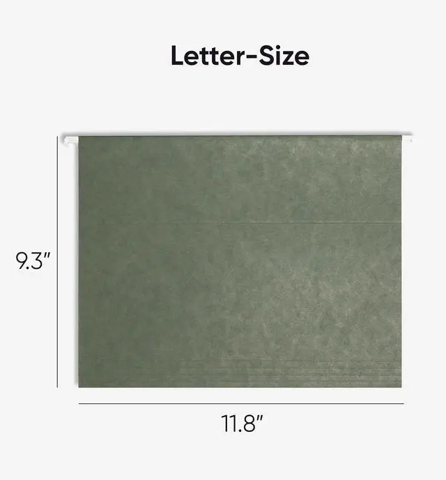 Alt view image 2 of 7 - Smead Hanging File Folder 1/5-Cut Adjustable Tab Letter Size Standard Green Hanging Folders for Filing Cabinets File Organizer Folder 25 Per Box (64055)