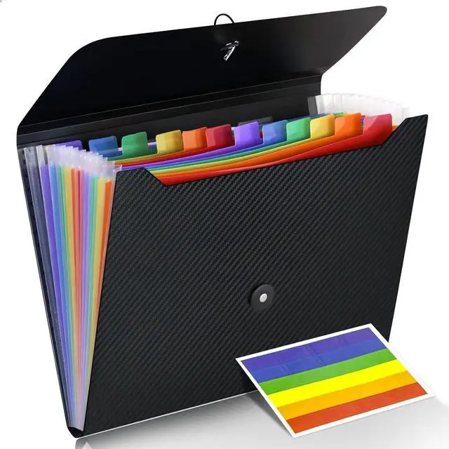 Main image of Accordian File Organizer Expanding File Folder 13 Pockets A4 Letter Size Paper Document Receipt Folder for Classroom Home Office and Travel