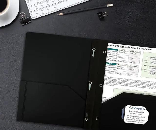 Alt view image 5 of 6 - Black Plastic 2 Pocket Folders with Prongs Heavyweight Letter Size Poly Folders 24 Pack with 3 Metal Prongs Fastener Clips Black