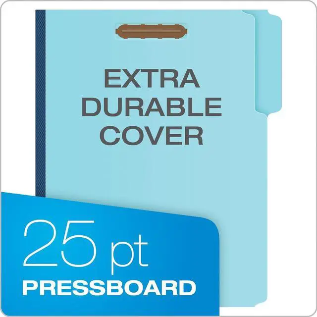 Alt view image 2 of 7 - Globe Weis Pressboard Fastener Folders Letter Size Light Blue 1 Expansion 1/3 Cut 25/BX (615F21-3BLU)