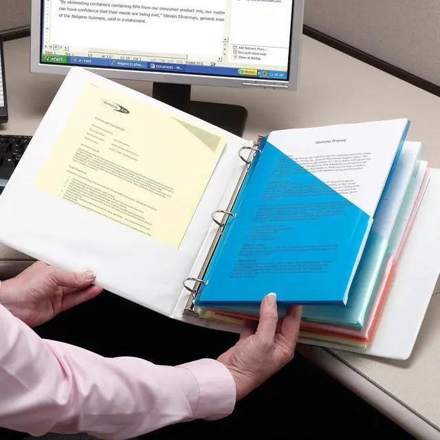 Alt view image 5 of 5 - Smead Organized Up Poly Translucent Slash File Jacket Three-Hole Punched Letter Size Assorted Colors 10 per Pack (85754) (Pack of 1)