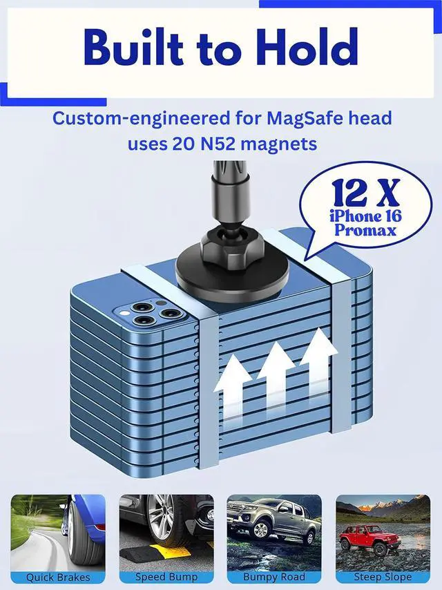 Alt view image 5 of 7 - Cup Holder Phone Mount Magnetic - Designed for MagSafe Cupholder Car Mount Super Strong Magnet for Cell Phone Cup Holders Expandable Base Flexible Gooseneck Compatible with iPhone Galaxy Pixel