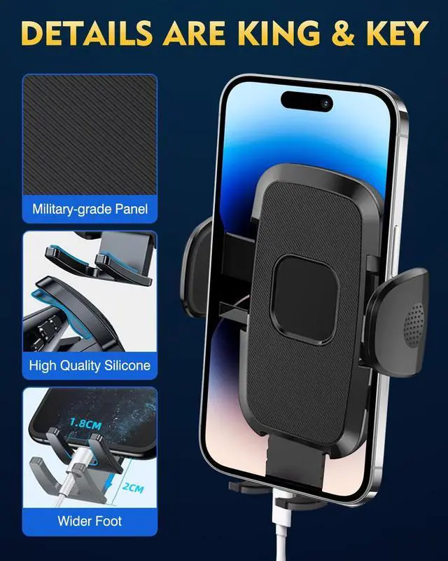 Alt view image 6 of 7 - [Military-Grade Construction] Phone Holders for Your Car 2025 New Car Phone Holder Cell Smartphone Mount Windshield Dashboard Suction Cup Stand Truck Cradle for iPhone  Android All