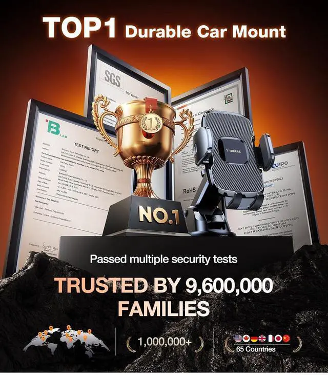 Alt view image 2 of 7 - [Ultra-Durable Cell Phone Holder for Car Universal Mount Dashboard Windshield Vent Compatible with iPhone 16 15 14 13 12 Pro Max  Galaxy S23+ Ultra S10 Note Plus