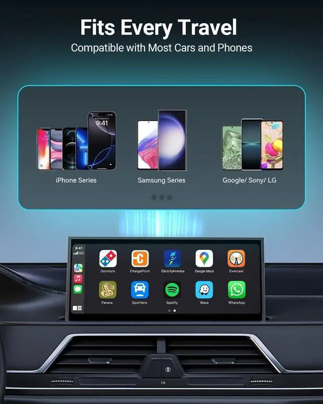 Alt view image 7 of 7 - Mini Wireless CarPlay Adapter for Carplay and Android Auto 2-in-1 Mini USB Design for Cars Plug and Play Converts Wired to Wireless CarPlay for iOS10+/Android 11+ Black