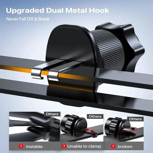 Alt view image 4 of 7 - Car Vent Phone Mount Universal Cell Phone Mount [Upgraded Clip Never Fall Off] Hands Free Airvent Phone Holders for Your Car Compatible with iPhone All Smartphones Grey