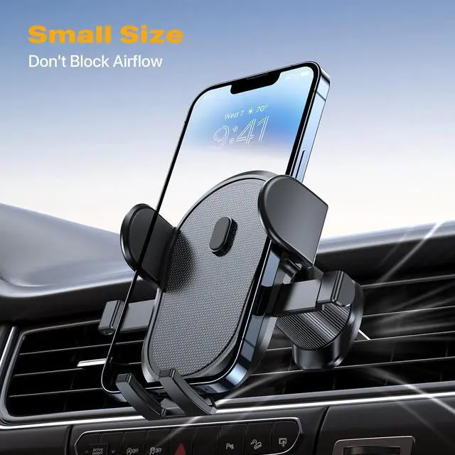 Alt view image 7 of 7 - Car Vent Phone Mount Universal Cell Phone Mount [Upgraded Clip Never Fall Off] Hands Free Airvent Phone Holders for Your Car Compatible with iPhone All Smartphones Grey