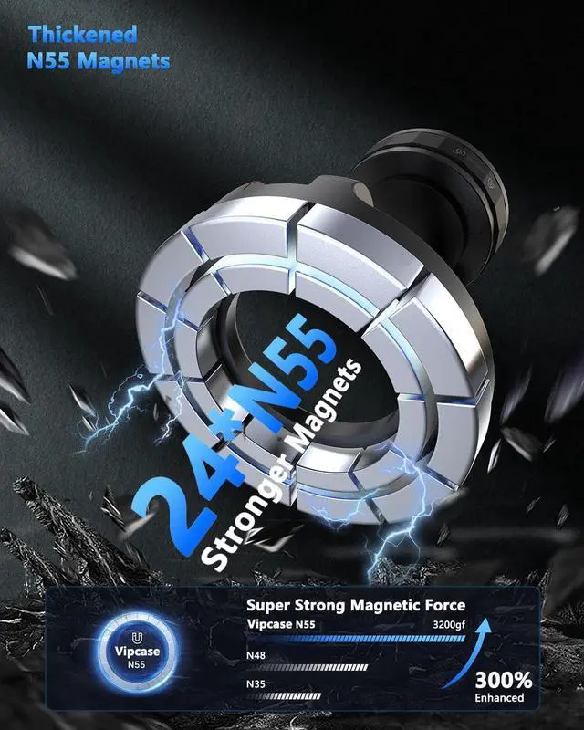 Alt view image 5 of 7 - Vacuum Magnetic Car Phone Holder for Magsafe [89+LBS Suction & 3200gf Magnetic] 360° Adjustable Ultra Suction Cup Phone Holders for Your Car/Gym/Mirror Car Mount for iPhone & Android (Black)