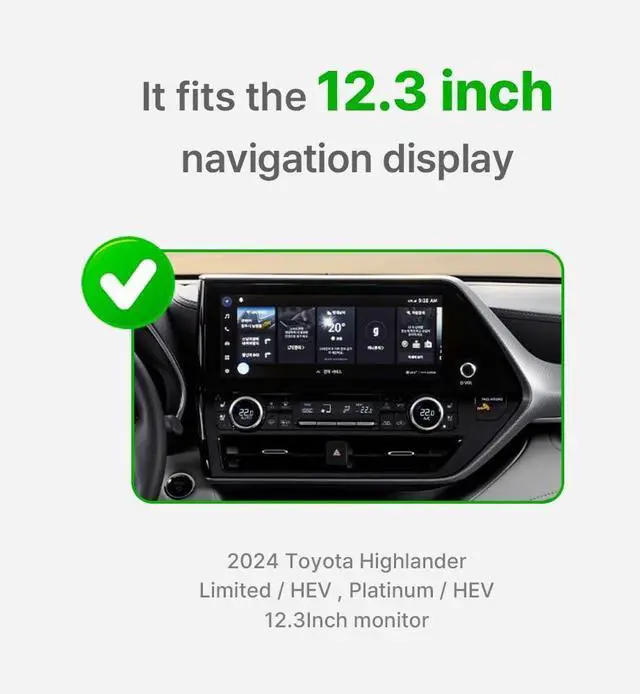 Alt view image 3 of 6 - Car Phone Holder for Toyota Highlander 2020 2021 2022 2023 2024 2025 Limited Platinum HEV Trims with 12.3 Navigation Monitor  Custom-Fit Mount for Seamless Interior Accessories