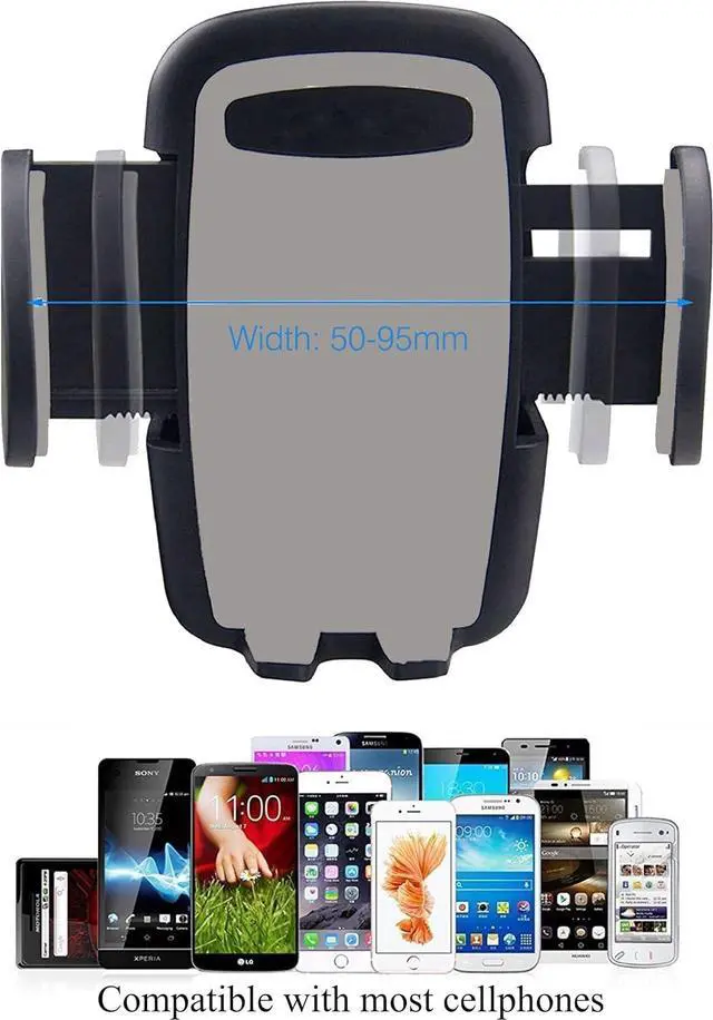 Alt view image 4 of 7 - Car Phone Mount Air Vent Cellphone Holder Cradle 2Pack Universal for iPhone 15/14/13/12/11/11 Pro/11 Pro Max/X Xs XR Xs Max and More Smartphones Black
