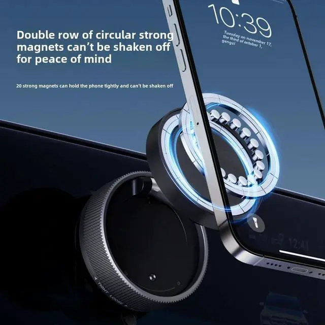 Alt view image 7 of 7 - Latest Magnetic Phone Holder 360° Rotation Adjustable Vacuum Suction Phone Mount Car Phone Mount for Smooth Surface/Mirrior/Car Cell Phone Holder for iPhone Android and All Smartphone