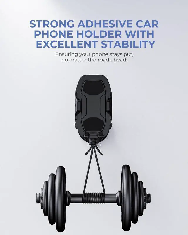 Alt view image 2 of 7 - Phone Holders for Your Car | Car Phone Holders for IPhone with 360-Degree Rotation | Dashboard Cell Phone Holder | Easy Installation & Strong Grip for Safe and Convenient Driving Black