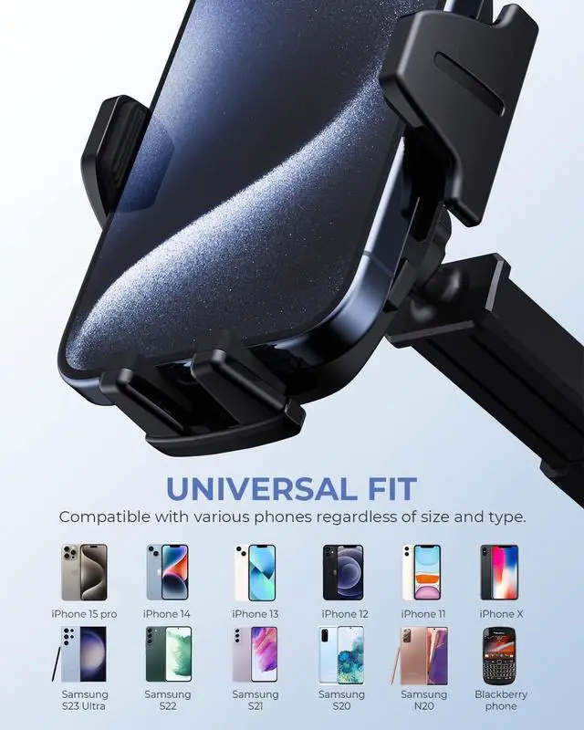 Alt view image 5 of 7 - Phone Holders for Your Car | Car Phone Holders for IPhone with 360-Degree Rotation | Dashboard Cell Phone Holder | Easy Installation & Strong Grip for Safe and Convenient Driving Black