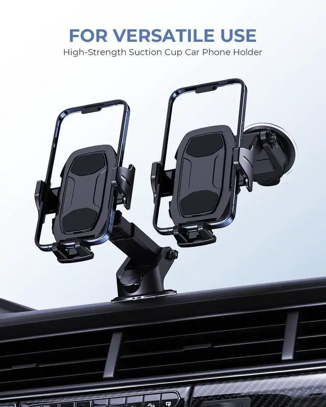 Alt view image 7 of 7 - Phone Holders for Your Car | Car Phone Holders for IPhone with 360-Degree Rotation | Dashboard Cell Phone Holder | Easy Installation & Strong Grip for Safe and Convenient Driving Black