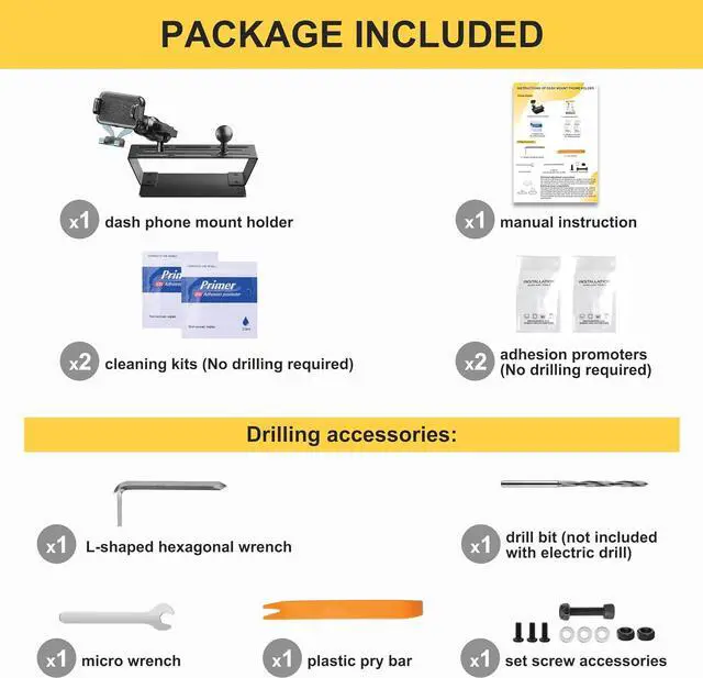 Alt view image 6 of 7 - Dash Mount Phone Holder Compatible with 2015-2020 F150 2017-2022 F250 F350 Metal Cellphone Mounting Bracket Stand for Most CellPhones