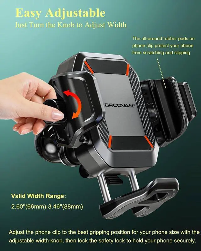 Alt view image 5 of 7 - Anti-Theft Phone Mount Holder with Vibration Dampener [Camera Friendly] [1s Lock & Release] with Aluminum Round Base & Medium Arm for Car Boat Truck Motorcycle UTV Fit 5.4-7.2 Smartphones
