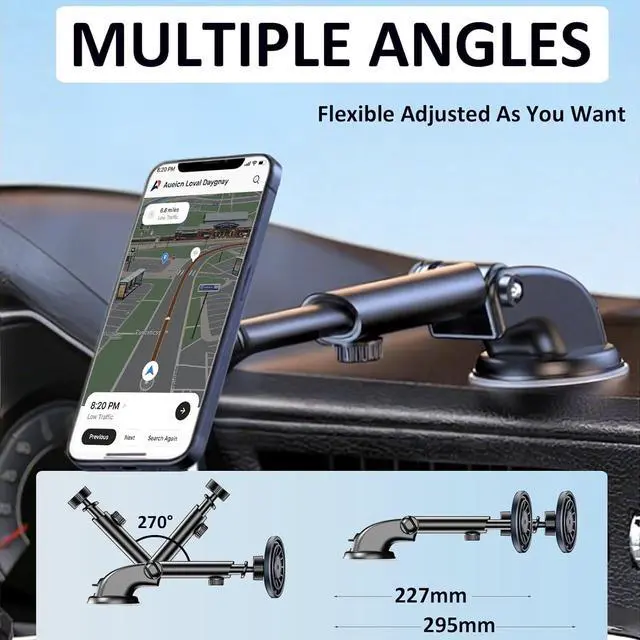 Alt view image 3 of 7 - for Magsafe Car Phone Holder 20 Strong Magnets Magnetic Car Mount for Dashboard/Vent/Windshield 360°Rotation Cell Phone Car Mount for Your Car Accessories for iPhone 16 15 14 13 12 Series