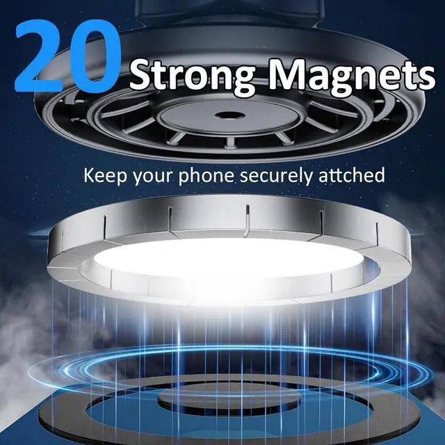 Alt view image 4 of 7 - for Magsafe Car Phone Holder 20 Strong Magnets Magnetic Car Mount for Dashboard/Vent/Windshield 360°Rotation Cell Phone Car Mount for Your Car Accessories for iPhone 16 15 14 13 12 Series