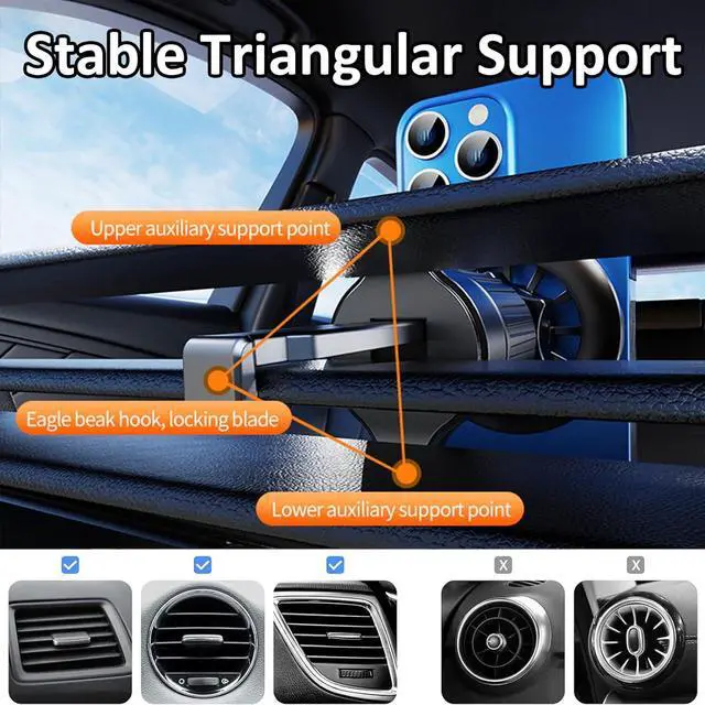 Alt view image 7 of 7 - for Magsafe Car Phone Holder 20 Strong Magnets Magnetic Car Mount for Dashboard/Vent/Windshield 360°Rotation Cell Phone Car Mount for Your Car Accessories for iPhone 16 15 14 13 12 Series