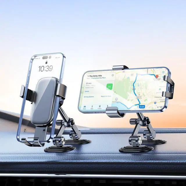 Main image of Car Phone Holder Mount for Various Dashboards 360°Rotating Gravity Phone Holders for Your Car with Metal + Sticky Base Universal Accessories Clamp Cell Phone Automobile Cradles for iPhone GPS