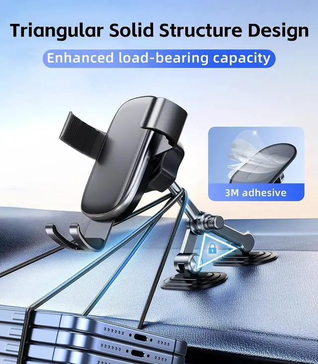 Alt view image 6 of 7 - Car Phone Holder Mount for Various Dashboards 360°Rotating Gravity Phone Holders for Your Car with Metal + Sticky Base Universal Accessories Clamp Cell Phone Automobile Cradles for iPhone GPS