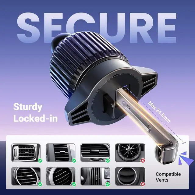 Alt view image 3 of 7 - Car Phone Mount for Magsafe Air Vent Car Mount Magnetic Phone Holder Compatible with iPhone 16 15 14 13 12 Pro Max Strongest Magnet Black