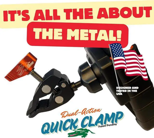 Alt view image 2 of 7 - The one and only Dual Action Clamp![New 2025] USE IT Anywhere! CAR ATV Bicycle Golf CART Music Stand Baby Stroller. USA Design and Tested to Safely Hold Your $1500+ Phone!