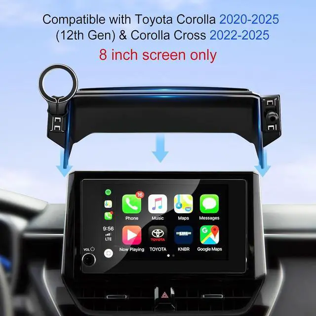 Alt view image 2 of 7 - for MagSafe Phone Holder for Toyota Corolla 2020-2025 & Corolla Cross 2022-2025 Accessories 8 inch Screen: Magnetic Car Mount for iPhone  - 360° Rotation Cell Phone Automobile Cradles
