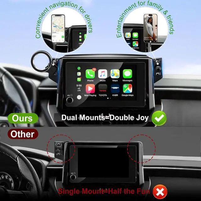 Alt view image 3 of 7 - for MagSafe Phone Holder for Toyota Corolla 2020-2025 & Corolla Cross 2022-2025 Accessories 8 inch Screen: Magnetic Car Mount for iPhone  - 360° Rotation Cell Phone Automobile Cradles