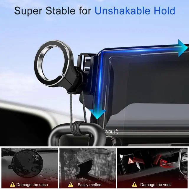 Alt view image 4 of 7 - for MagSafe Phone Holder for Toyota Corolla 2020-2025 & Corolla Cross 2022-2025 Accessories 8 inch Screen: Magnetic Car Mount for iPhone  - 360° Rotation Cell Phone Automobile Cradles