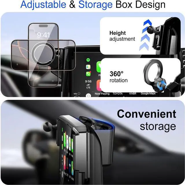 Alt view image 6 of 7 - for MagSafe Phone Holder for Toyota Corolla 2020-2025 & Corolla Cross 2022-2025 Accessories 8 inch Screen: Magnetic Car Mount for iPhone  - 360° Rotation Cell Phone Automobile Cradles