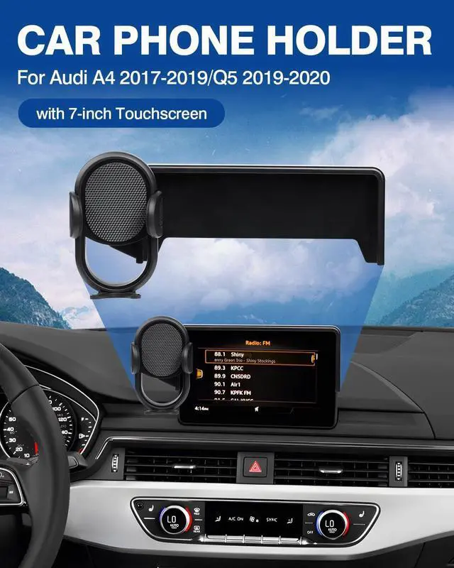 Alt view image 2 of 7 - Custom Fit for Car Phone Holder 2017-2019 Audi A4/2018-2020 Q5 Accessories Phone Mount 7 Screen Cell Phone Automobile Cradles Hands-Free 360 Degree Rotation