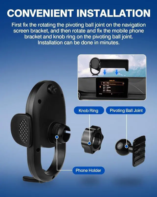 Alt view image 7 of 7 - Custom Fit for Car Phone Holder 2017-2019 Audi A4/2018-2020 Q5 Accessories Phone Mount 7 Screen Cell Phone Automobile Cradles Hands-Free 360 Degree Rotation