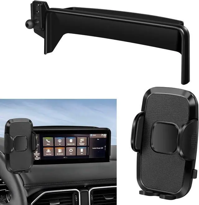 Main image of peleus Car Phone Holder for 2021-2025 Mazda CX-5 CX5 Car Mount for Mazda CX5 with 10.25-Inch Screen Fit for Most Smartphones Cell Phone Automobile Cradles Hands-Free 360 Degree Rotation