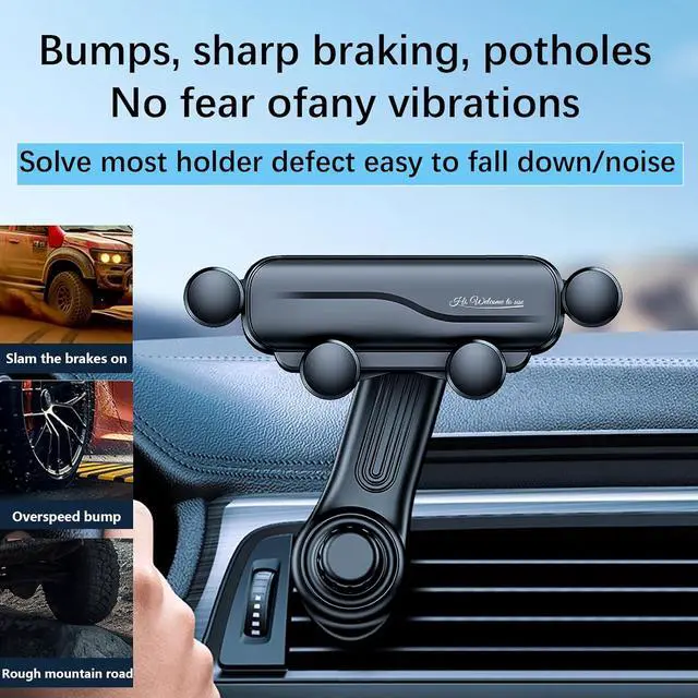 Alt view image 2 of 6 - Car Phone Holder with Rotatable Swing Arm Hands-Free Car Vent Phone Mount with Metal Air Vent Clip Fit for All iPhone Android Smartphones
