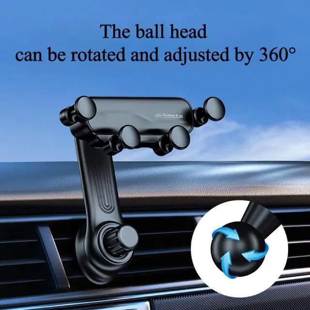 Alt view image 4 of 6 - Car Phone Holder with Rotatable Swing Arm Hands-Free Car Vent Phone Mount with Metal Air Vent Clip Fit for All iPhone Android Smartphones