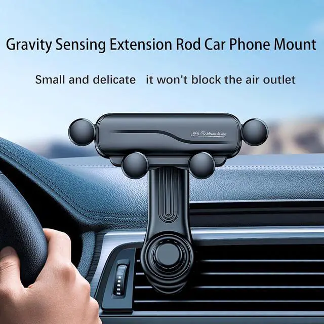 Alt view image 5 of 6 - Car Phone Holder with Rotatable Swing Arm Hands-Free Car Vent Phone Mount with Metal Air Vent Clip Fit for All iPhone Android Smartphones