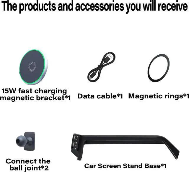 Alt view image 6 of 7 - Car Phone Mount for 2020-2025 Toyota Highlander Accessories Apply to 8 Inch Touch Screen 15W Fast Wireless Charger Screen Fixed Clip Cell Phone Automobile Cradles Hands-Free