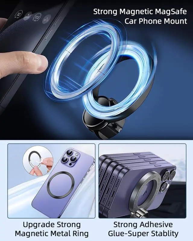 Alt view image 4 of 7 - Car Phone Mount for Mazda CX-5 CX5 2017 2018-2023 2024 2025 Accessories Custom Air Vent Car Phone Holder Compatible with Magsafe Magnetic Hands Free 360° Rotation Cell Phone Automobile Cradles