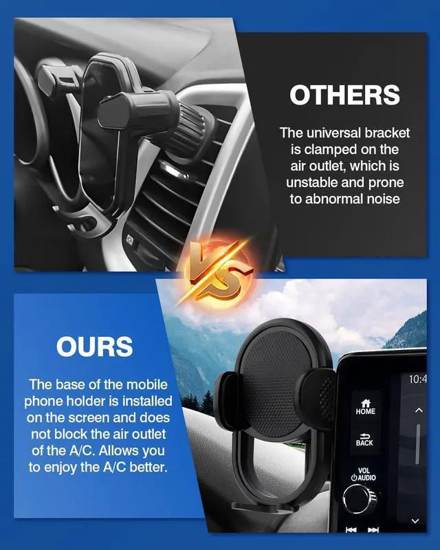 Alt view image 6 of 7 - Custom Fit for Car Phone Holder Honda Pilot 2023-2025 2026 Accessories Phone Mount 9-Inch Screen Cell Phone Automobile Cradles Hands-Free 360 Degree Rotation
