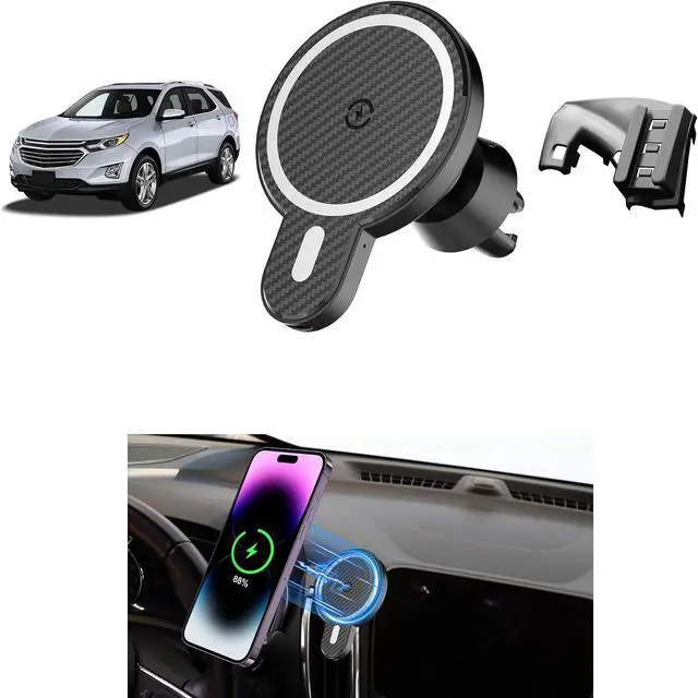 Main image of Car Phone Mount for Chevrolet Equinox 2018 2019-2021 2022 2023 Accessories Chevy Car Phone Holder Magnetic 15W Fast Wireless Charger Air Vent 360° Rotation Cell Phone Automobile Cradles