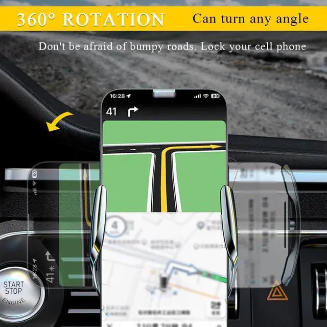 Alt view image 6 of 6 - Wireless Car Charger Mount 15W Automotive Electric Wireless Charger Holder Car Air Vent Mount Bracket Fast Charging for Most Smartphone Universal Car Accessories (Silver)