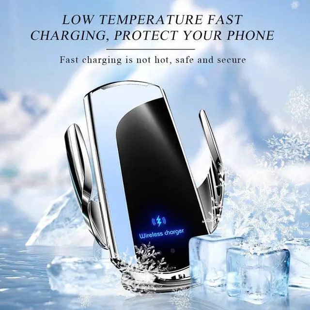 Alt view image 5 of 6 - Wireless Car Charger Mount 15W Automotive Electric Wireless Charger Holder Car Air Vent Mount Bracket Fast Charging for Most Smartphone Universal Car Accessories (Silver)