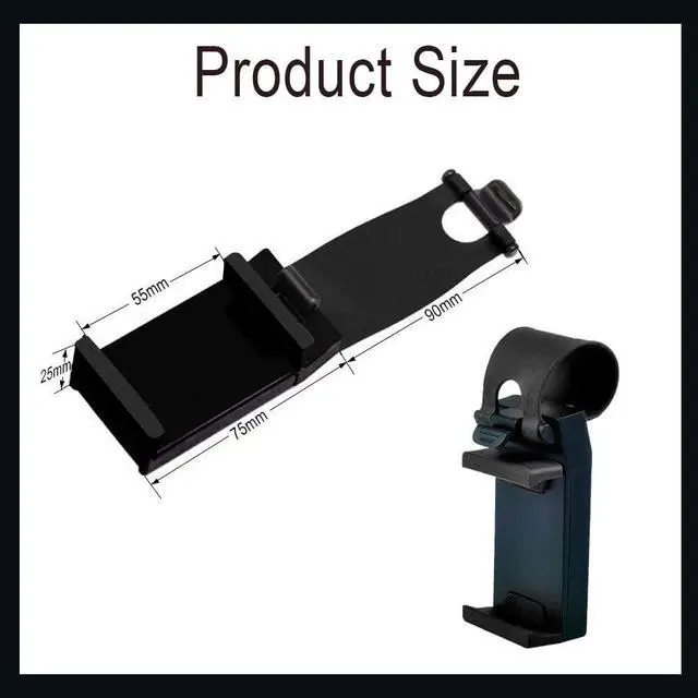 Alt view image 2 of 7 - Car Phone Holder - Adjustable Car Cradle Steering Wheel Phone Mount Universal Mobile Phone Mount Hands Free Automobile Cell Phone Holder for Most Steering Wheels (Black)