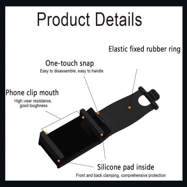 Alt view image 3 of 7 - Car Phone Holder - Adjustable Car Cradle Steering Wheel Phone Mount Universal Mobile Phone Mount Hands Free Automobile Cell Phone Holder for Most Steering Wheels (Black)