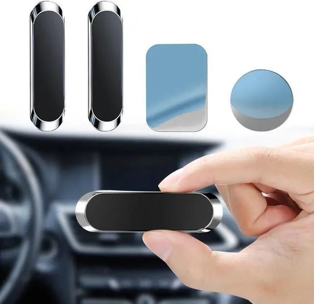 Main image of 2PCS Magnetic Phone Car Mount with Metal Plates Car Phone Holder Universal Mobile Phone Automobile Cradles for Dashboard Air Vent Suitable for All Phones (Silver)