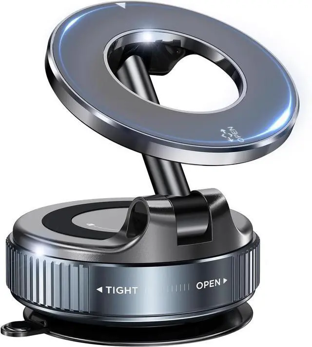 Main image of Upgraded Car Phone Holder for Magsafe 360° Reinforced 98lbs Ultra Suction Cup Phone Mount for MagSafe Cell Phone Holders for Your Car/Gym/Mirror Mount for iPhone & Android Black