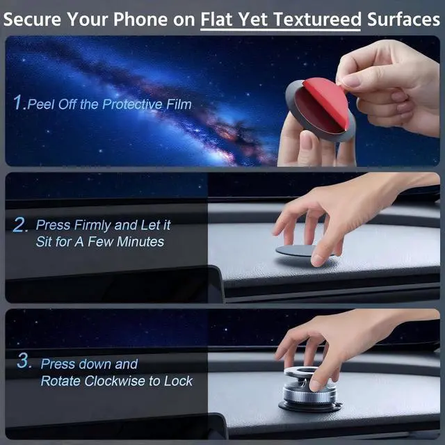 Alt view image 3 of 7 - Upgraded Car Phone Holder for Magsafe 360° Reinforced 98lbs Ultra Suction Cup Phone Mount for MagSafe Cell Phone Holders for Your Car/Gym/Mirror Mount for iPhone & Android Black